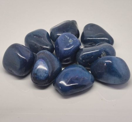 Agat otoczak niebieski