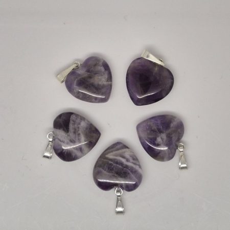 Ametyst zawieszka serce 10mm