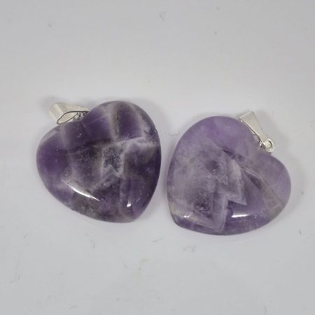 Ametyst zawieszka serce 20mm