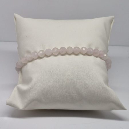 Bransoletka Kwarc różowy 5mm fasetowana