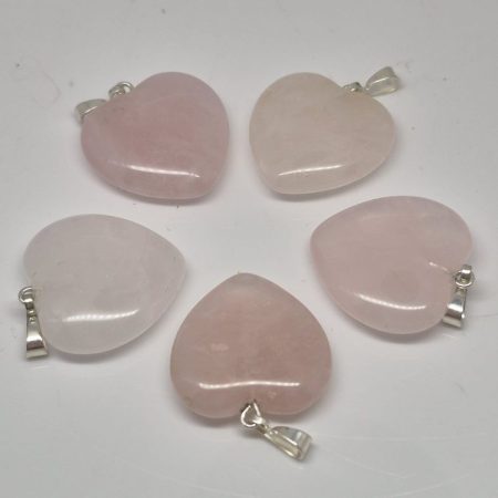 Kwarc różowy zawieszka serce 20mm