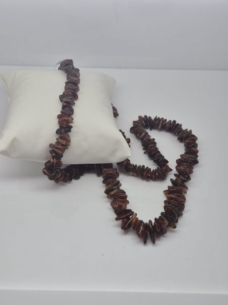 Bursztyn naszyjnik sieczka 54cm