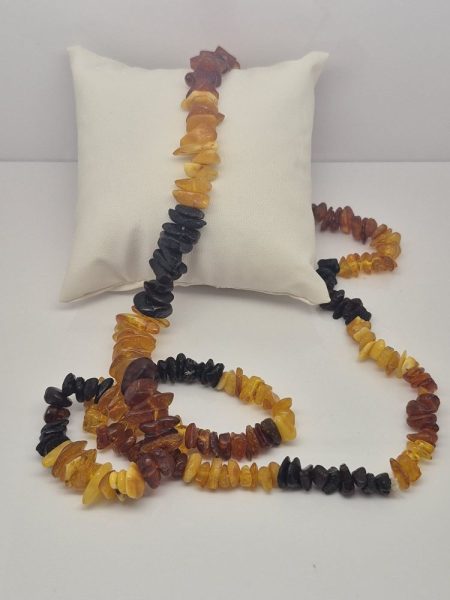 Bursztyn naszyjnik sieczka 70cm