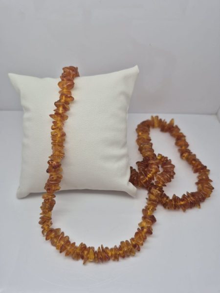 Bursztyn naszyjnik sieczka 66cm