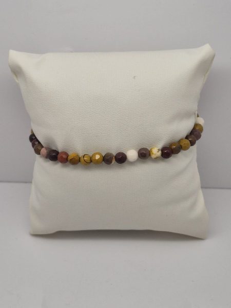 Jaspis mokait bransoletka fasetowana 4mm