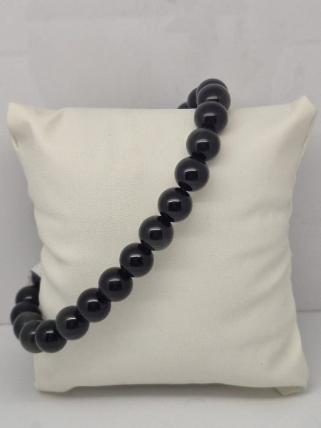 Obsydian srebrny bransoletka 8mm