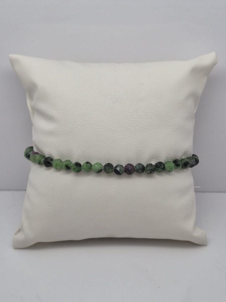 Rubin z zoizytem bransoletka fasetowana 4mm