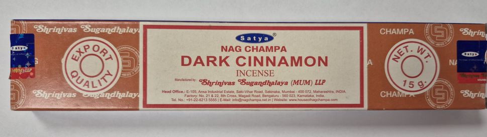Kadzidełka Satya Dark Cinnamon (Ciemny Cynamon)