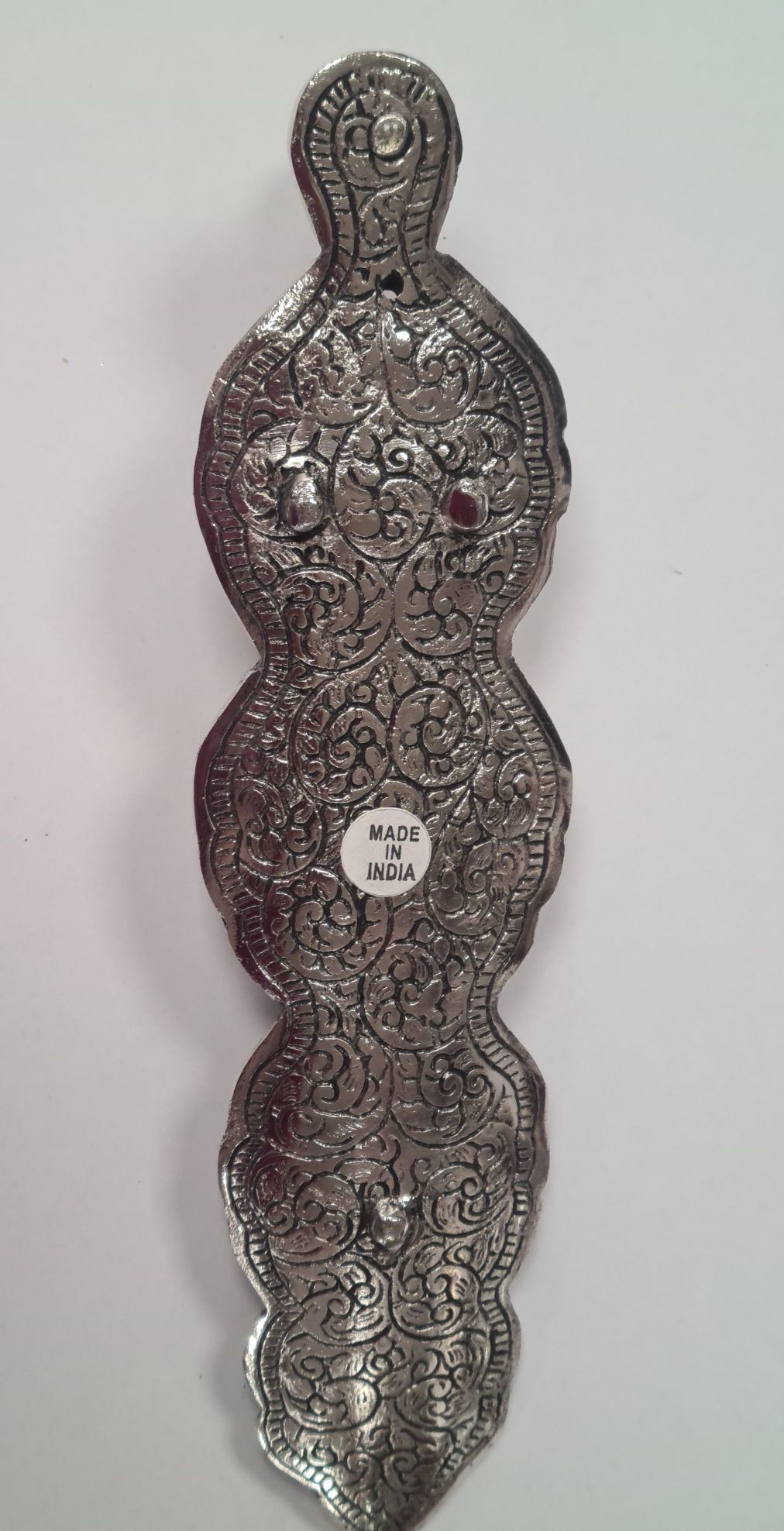 Podstawka na kadzidełka Polerowane Aluminium Budda 20cm - obrazek 2