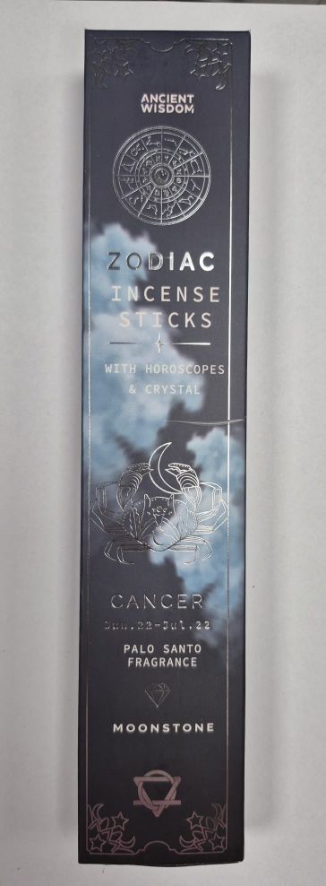 Kadzidełka Zodiakalne, Rak (Cancer), 20szt. Palo Santo, Kamień Księżycowy