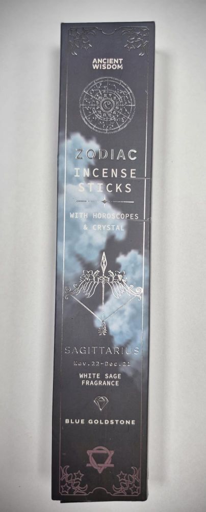 Kadzidełka Zodiakalne Strzelec (Sagittarius) 20szt. Biała Szałwia, Niebieski Goldstone